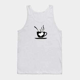 Nice and Funny coffee cup, coffee lovers gift, coffee gift, coffee cozy, birthday, cafeteria’s stickers, fashion Design, restaurants and laptop stickers, lovely coffee cup with heart inside Tank Top